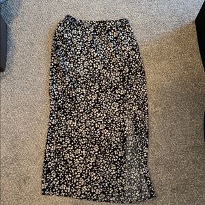 WildFable Floral Black and White Women's Skirt